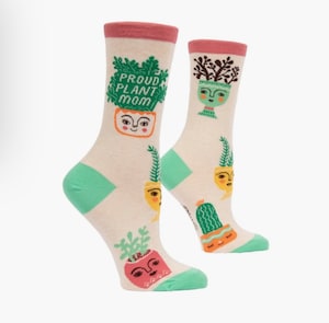 Proud Plant Mom Blue Q Socks